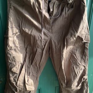 Brown Cargo Pants with Straight Leg Design